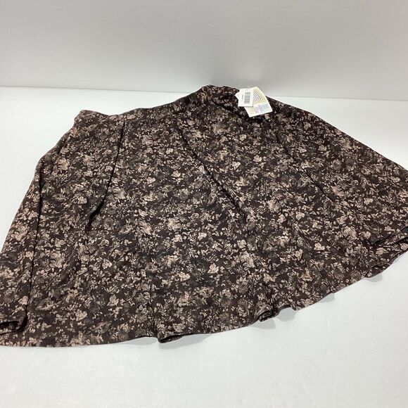 LuLaRoe Madison Skirt Brown Floral L NWT - Picture 2 of 13
